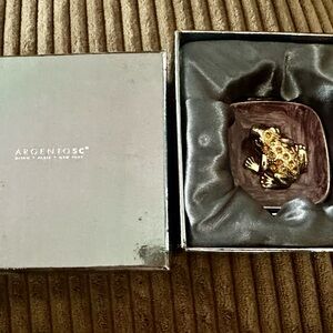 Argentosc Gold and Black Frog Trinket Box